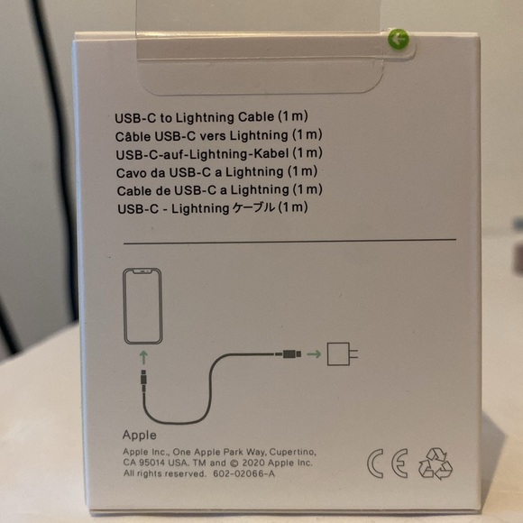 Apple USB-C to Lightning Cable (1m) White 3ft long Quick Charging New In Box - Picture 2 of 6